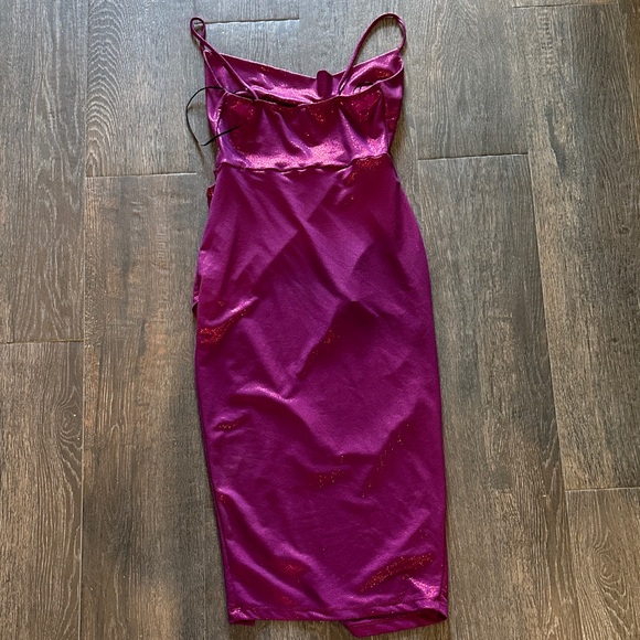Windsor Fuchsia Draped Midi Dress - Picture 2 of 3